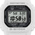 Nahansicht der Herrenarmbanduhr Casio G-SHOCK: weißes Gehäuse, Digitaldisplay und Bedientasten