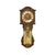 Pendule en bois avec cadran rond, chaînes dorées et boîte de balancier