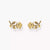 Clous d'oreilles plaqués or avec petites roses et feuilles