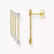 Boucles d'oreilles cascade plaquées or avec pierres de verre blanches et longues chaînes