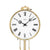 Horloge murale avec boîtier doré, cadran rond et pendule à chaîne