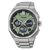 Herrenarmbanduhr mit grünem Zifferblatt und Edelstahlarmband, GPS-Solar-Anzeigen