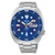 Seiko Prospex Herrenuhr mit blauem PADI-Zifferblatt, Tag/Datum, Edelstahlarmband