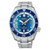 Seiko Marinemaster Herrenarmbanduhr mit blauem Zifferblatt und strukturierter Taucherlünette aus Edelstahl