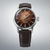 Seiko Presage Automatikuhr mit braunem Zifferblatt, Lederarmband und Krone rechts