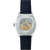 Seiko Presage Rückansicht mit blauem Lederarmband, Sichtboden und Limited-Edition-Aufdruck