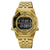 Herren-Digitaluhr mit Metallarmband, rundes Gehäuse und Display mit 10:00:59
