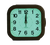 Réveil radio-piloté avec boîtier aspect bois, cadran à index bâtons et aiguilles d'horloge