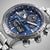 Pilot-Chronographuhr mit blauem Zifferblatt, Chrono-Subdials und Edelstahlgehäuse