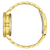 Herrenarmbanduhr Gehäuseseite mit Krone und goldfarbenem Edelstahlarmband