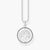 Médaillon rond en argent avec motif d'arbre et sertissage de zircone