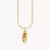 Chaîne plaquée or avec pendentif rose, chaîne à maillons fins et motif de pendentif rond