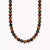 Collier pour homme avec perles d'œil de tigre aux tons verts, rouges et bruns
