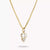 Collier femme doré avec trois pendentifs en zircone blanche, fine chaîne à maillons