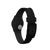 Schwarzes Polymerarmband der Damenuhr mit Dornschließe, Seitenansicht