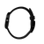Damenuhr-Armband in Schwarz, Gehäuse-Seite mit Knopfdetaillierung