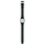 Damenuhr mit schwarzem Polymerarmband, rundes Gehäuse und weißes Zifferblatt