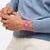 Damenuhr am Handgelenk, pink transparentes Armband und blaues Zifferblattmuster