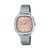Casio Damen-Armbanduhr mit rundem Gehäuse, rosé Zifferblatt und Datumsfenster bei 5 Uhr