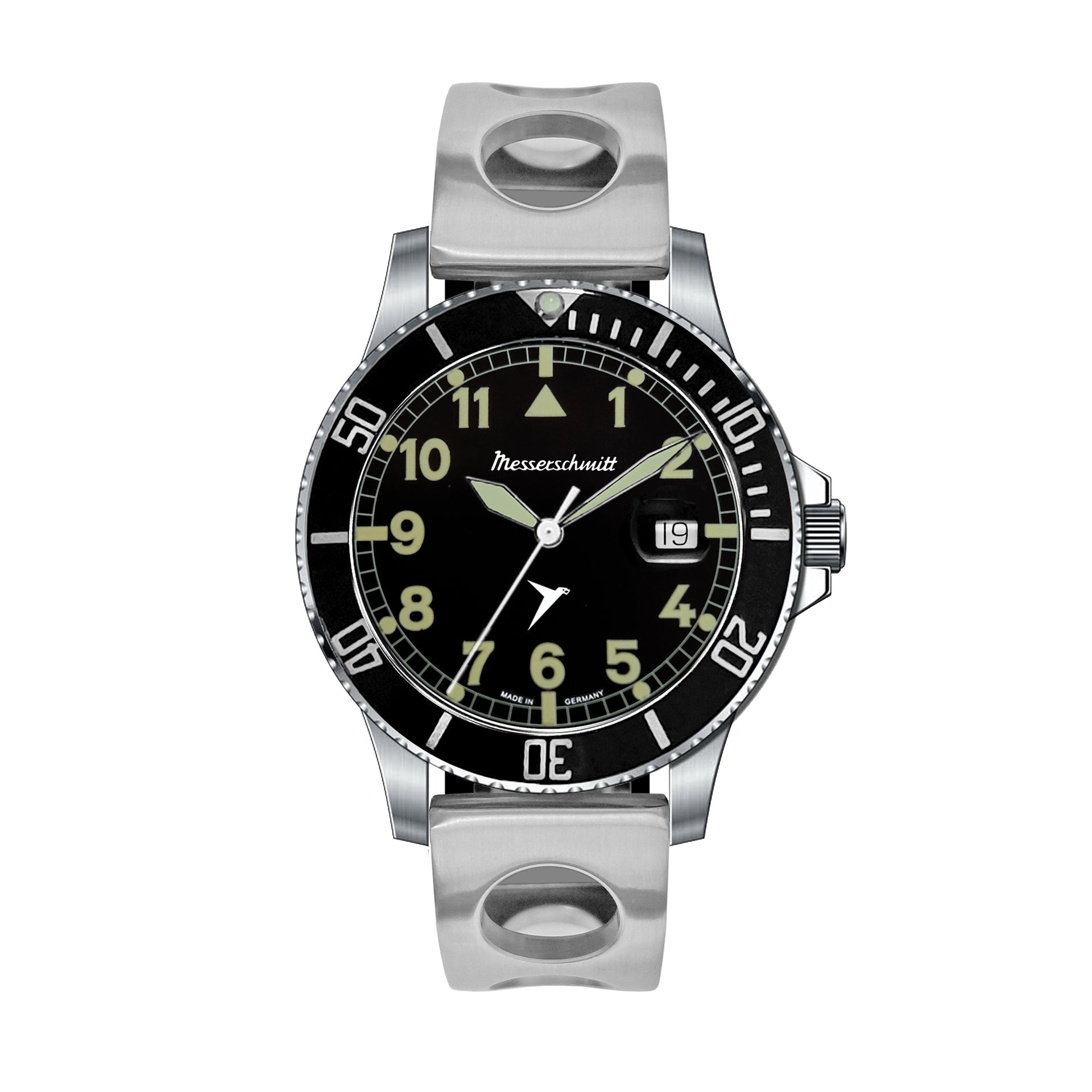 Messerschmitt ME-98294SQ-RS Herrenuhr Flieger x Taucher • Saphirglas mit Lupe • Schweizer Quarzwerk