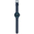 Herrenuhr mit blauem Lederarmband, rundem blauem Zifferblatt und Datumsfenster