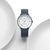 Mondaine Doppio Solar Herrenuhr mit blauem Zifferblatt und Lederarmband