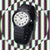 Montre Casio avec cadran analogique blanc, bracelet en caoutchouc noir (étanche)