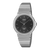 Casio Quarzuhr, Vorderansicht: schwarzes Zifferblatt mit Zeigern und silbernem Edelstahlband