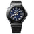 Casio MR-G Herrenuhr mit blauem Zifferblatt, silberner Lünette und schwarzem Armband