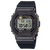 Casio G-Shock Herrenuhr frontal: schwarzes Gehäuse, LCD-Anzeige, schwarzes Band.