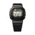 Casio G-Shock Herrenuhr frontal mit schwarzem Gehäuse, Digitalanzeige und schwarzem Band.