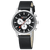Mondaine Herrenuhr mit schwarzem Zifferblatt, Chronograph und schwarzem Lederarmband