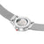 Automatik-Herrenuhr in Seitenansicht mit silbernem Meshband und Edelstahlgehäuse