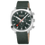 Mondaine Herrenuhr mit grünem Zifferblatt, roten Akzenten, Chronograph und grünem Textilarmband