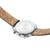 Mondaine Herrenuhr Rückseite mit Gravur, silbernes Gehäuse und beiges Armband