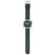 Herrenuhr mit grünem Textilarmband und silberfarbenem rundem Gehäuse, Chronograph