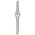Montre homme sur long bracelet en acier, boîtier rond avec cadran blanc