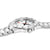 Montre pour homme avec boîtier rond en acier inoxydable, cadran blanc et couronne cannelée