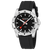 Montre homme avec cadran noir, aiguille des secondes rouge et bracelet en silicone noir