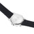 Montre homme avec bracelet en silicone noir et boîtier rond, fond gravé