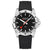 Montre homme avec cadran noir, lunette argentée et bracelet en silicone noir