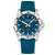 Montre homme avec bracelet en silicone bleu, cadran bleu foncé et boîtier argenté.