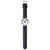 MONDAINE Uhr mit schwarzem Lederarmband, weißem Zifferblatt und Datumsfenster