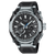 Casio G-Shock Herrenuhr mit schwarzem Band und silbernem Gehäuse, sichtbare Subdials.