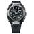 Casio G-Shock Herrenuhr mit schwarzem Band, silbernem Rahmen und Analogzifferblatt mit Subdials.