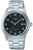 Casio Montre Homme avec cadran noir, guichet date et bracelet en acier inoxydable