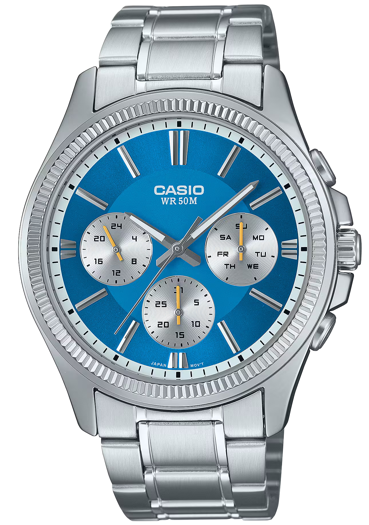 Montre Casio MTP-1375PD-2A2VEF pour homme • Cadran multifonction précis • Design robuste en acier inoxydable