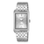 Casio Herrenuhr mit silbernem Metallarmband und viereckigem Zifferblatt mit WR 50M
