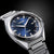 Montre Citizen Series 8 pour homme, gros plan avec cadran bleu et lunette en acier inoxydable