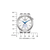 Herrenuhr mit silbernem Gehäuse, weißem Zifferblatt, Open-Heart und blauen Zeigern